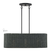 Weavington 3-Light Oval Linear Chandelier in Black