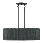 Weavington 3-Light Oval Linear Chandelier in Black