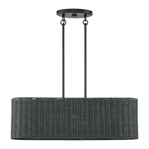 Weavington 3-Light Oval Linear Chandelier in Black