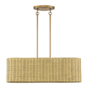 Weavington 3-Light Oval Linear Chandelier in Antique Gold Leaf