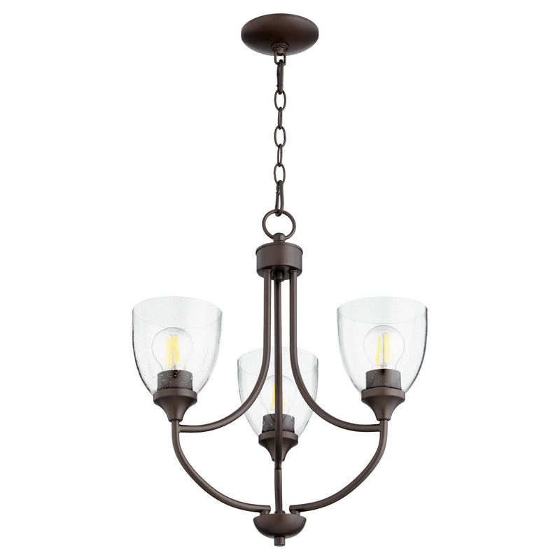 Enclave 3 Light Mini Chandelier in Oiled Bronze