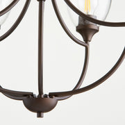 Enclave 5 Light Seeded Glass Chandelier in Oiled Bronze