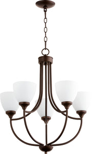 Enclave 5 Light Chandelier in Oiled Bronze