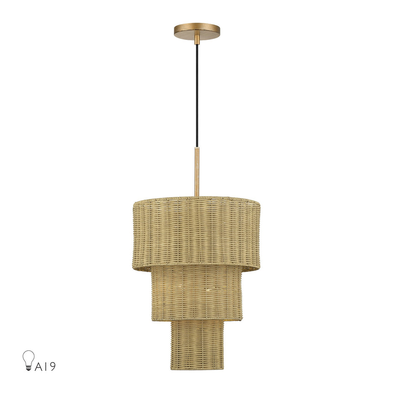 Weavington 2-Light Pendant in Antique Gold Leaf