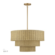 Weavington 6-Light Large Chandelier in Antique Gold Leaf