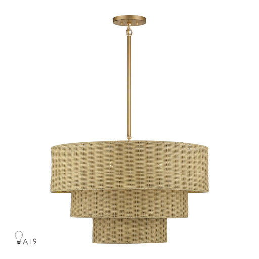 Weavington 6-Light Large Chandelier in Antique Gold Leaf