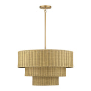 Weavington 6-Light Large Chandelier in Antique Gold Leaf