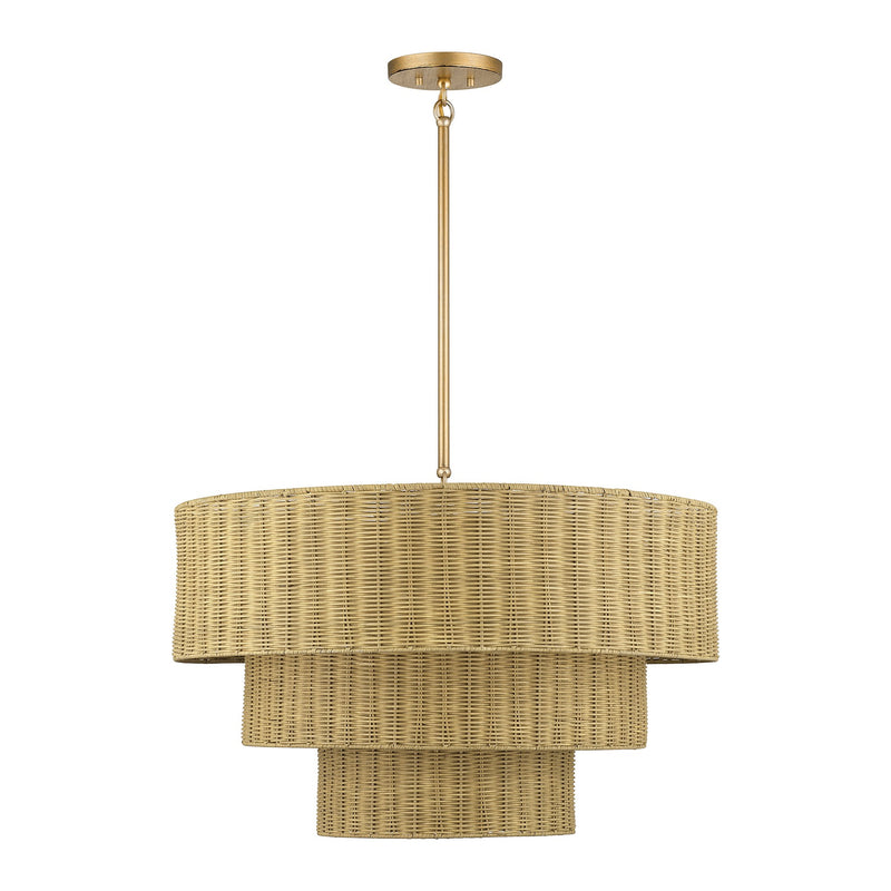 Weavington 6-Light Large Chandelier in Antique Gold Leaf