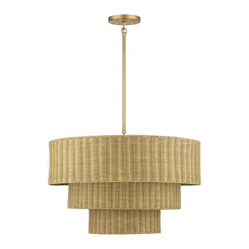 Weavington 6-Light Large Chandelier in Antique Gold Leaf