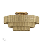 Weavington 5-Light Extra Large Semi-Flush Mount in Antique Gold Leaf