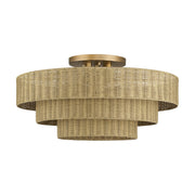 Weavington 5-Light Extra Large Semi-Flush Mount in Antique Gold Leaf