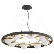 Nimbus 8 Light Chandelier in Textured Black / Aged Brass