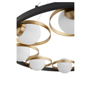 Nimbus 8 Light Chandelier in Textured Black / Aged Brass