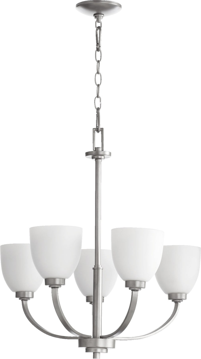 Reyes 24.25" Tall 5 Light Chandelier in Classic Nickel