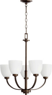 Reyes 24.25" Tall 5 Light Chandelier in Oiled Bronze