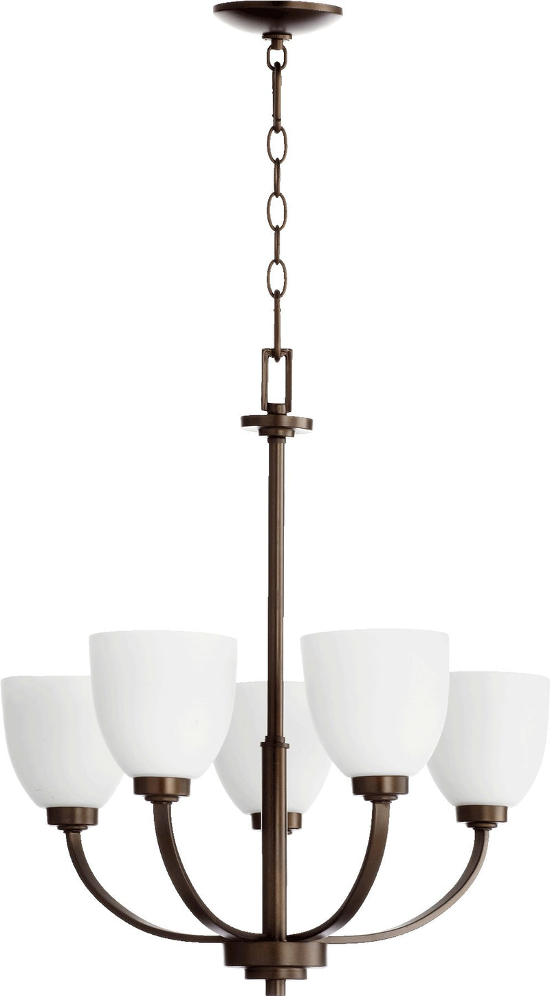 Reyes 24.25" Tall 5 Light Chandelier in Oiled Bronze