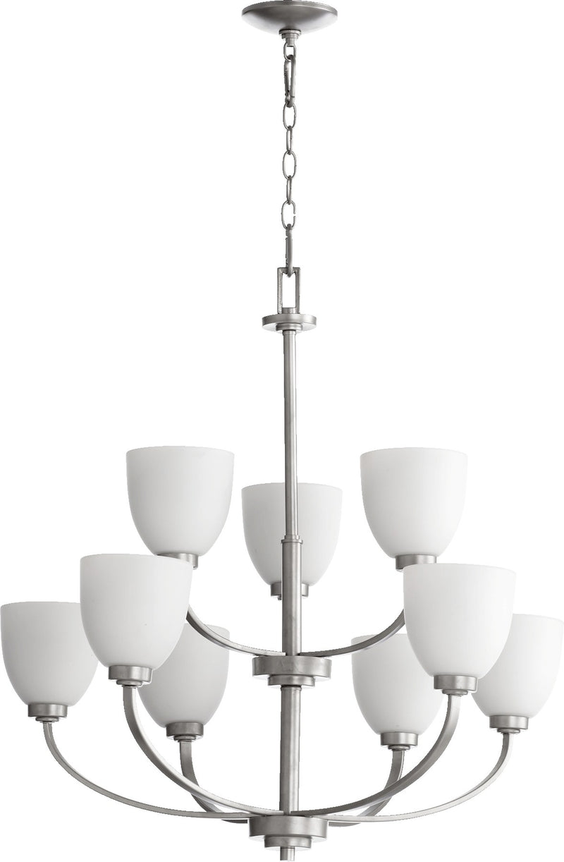 Reyes 9 Light Chandelier in Classic Nickel