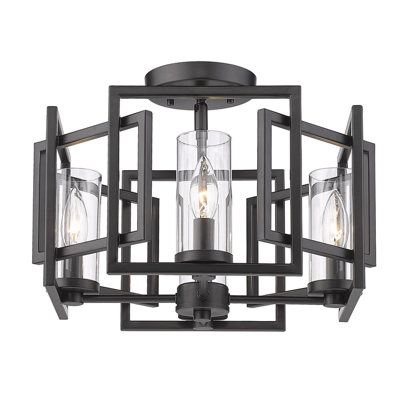 Marco 4-Light Semi-Flush Mount in Matte Black
