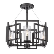 Marco 4-Light Convertible Chandelier in Matte Black