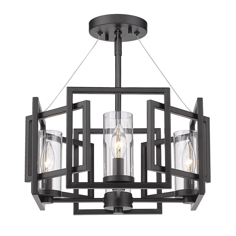 Marco 4-Light Convertible Chandelier in Matte Black