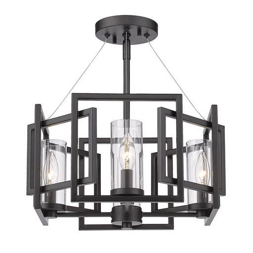 Marco 4-Light Convertible Chandelier in Matte Black