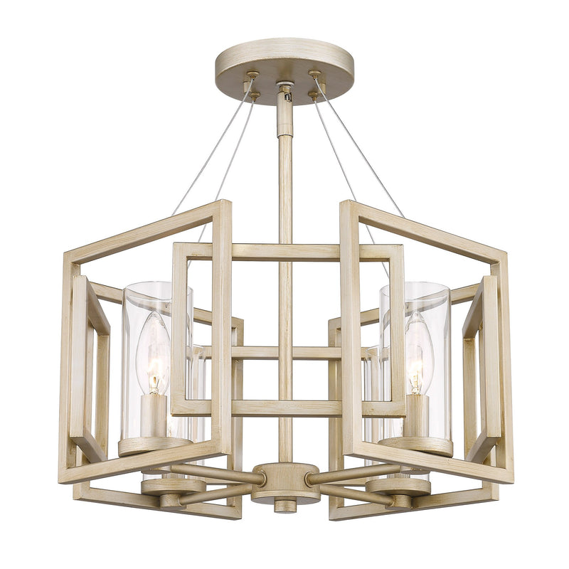 Marco 4-Light Convertible Chandelier in White Gold