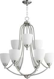 Barkley 9 Light Chandelier in Satin Nickel