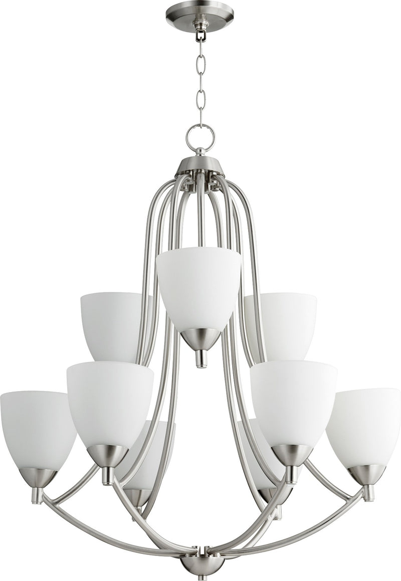 Barkley 9 Light Chandelier in Satin Nickel