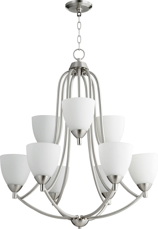 Barkley 9 Light Chandelier in Satin Nickel