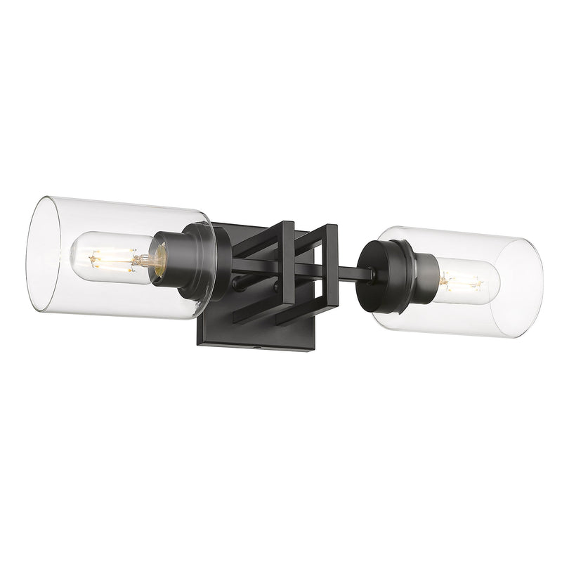 Tribeca 2-Light 19" Bath Vanity Light in Matte Black