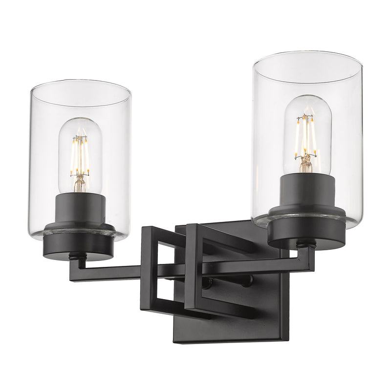 Tribeca 2-Light 13.5" Bath Vanity Light in Matte Black