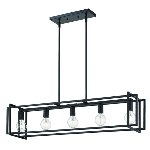 Tribeca 5-Light Linear Pendant in Matte Black