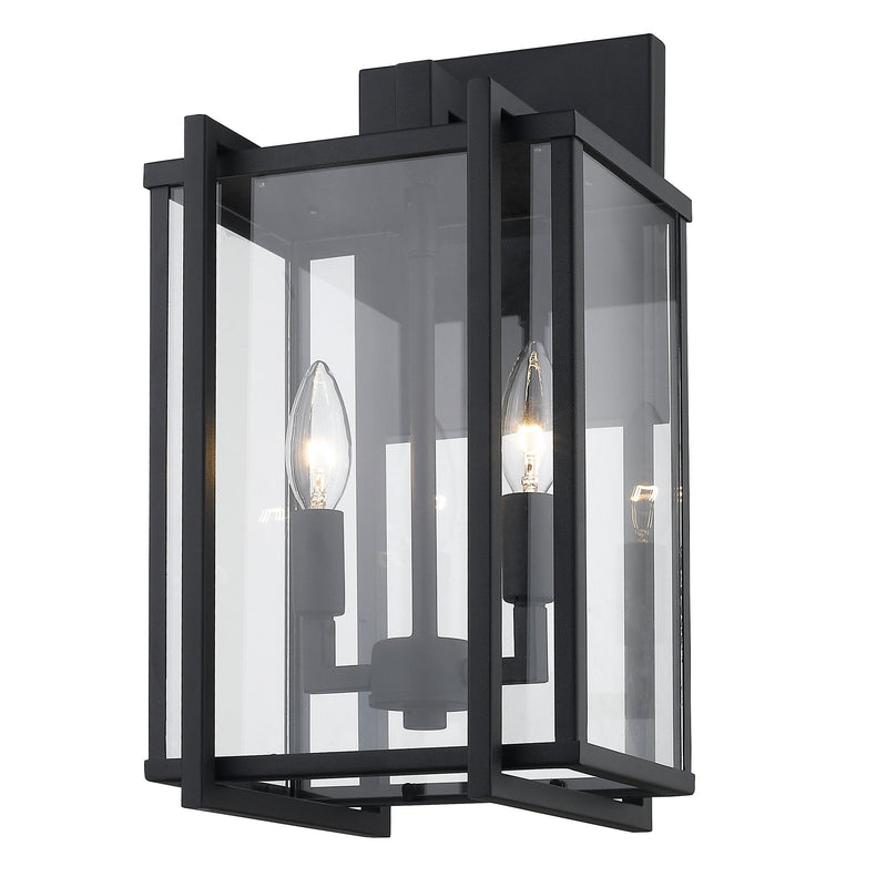 Tribeca 2-Light Outdoor Wall Lantern in Natural Black