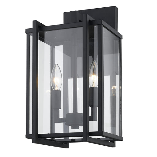 Tribeca 2-Light Outdoor Wall Lantern in Natural Black