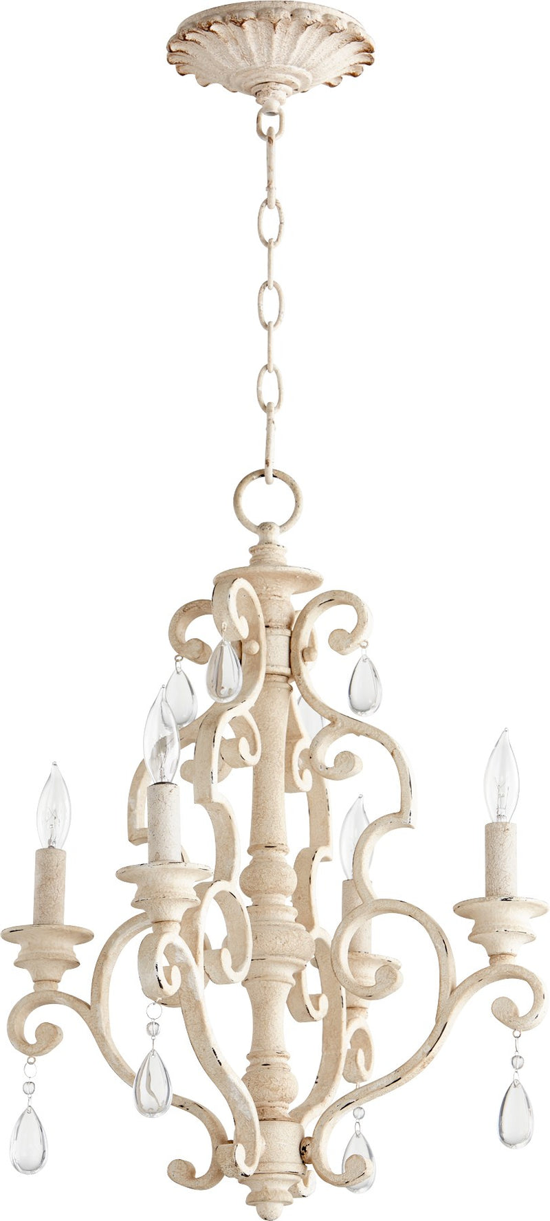 San Miguel 16" 4 Light Chandelier in Persian White