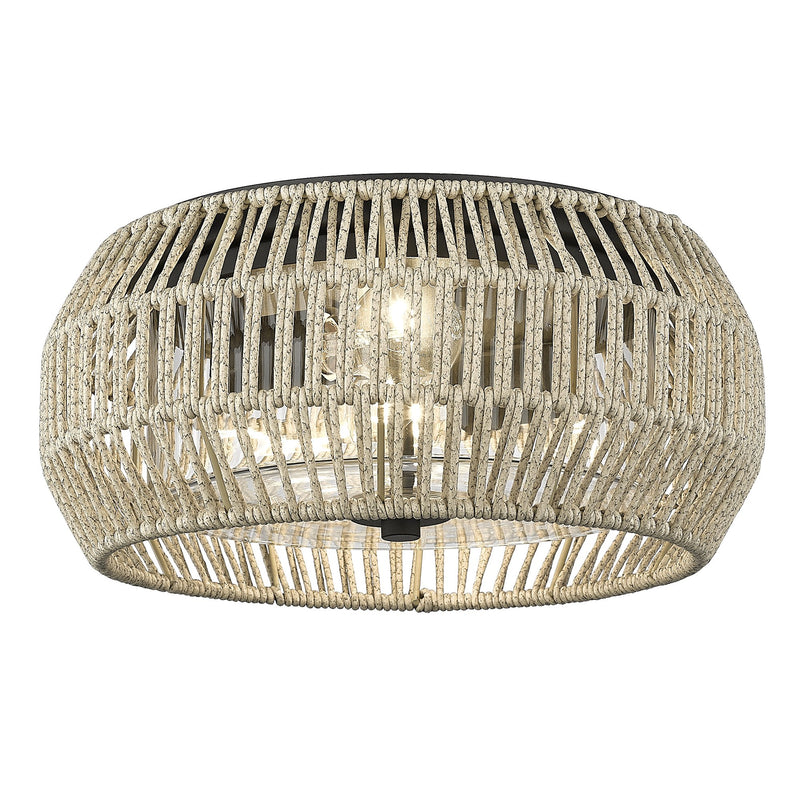 Seabrooke 2-Light Outdoor Flush Mount in Natural Black