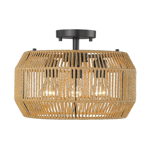 Marlee 3-Light Semi-Flush Mount in Matte Black