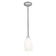 Champagne Stem Mini Pendant in Brushed Steel