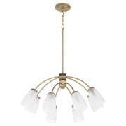 Arpeggio 8 Light Chandelier in Aged Brass