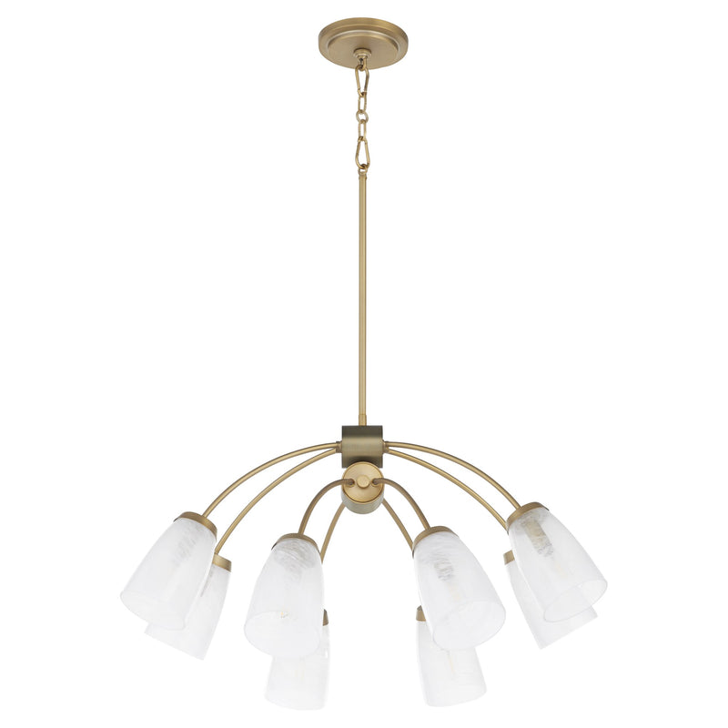 Arpeggio 8 Light Chandelier in Aged Brass