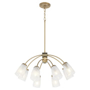 Arpeggio 8 Light Chandelier in Aged Brass