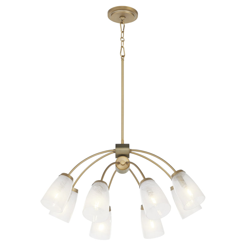 Arpeggio 8 Light Chandelier in Aged Brass
