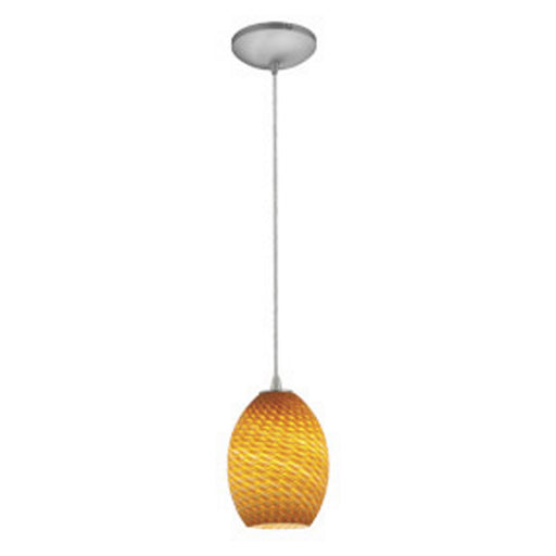 Brandy FireBird 1-Light Pendant in Brushed Steel Finish