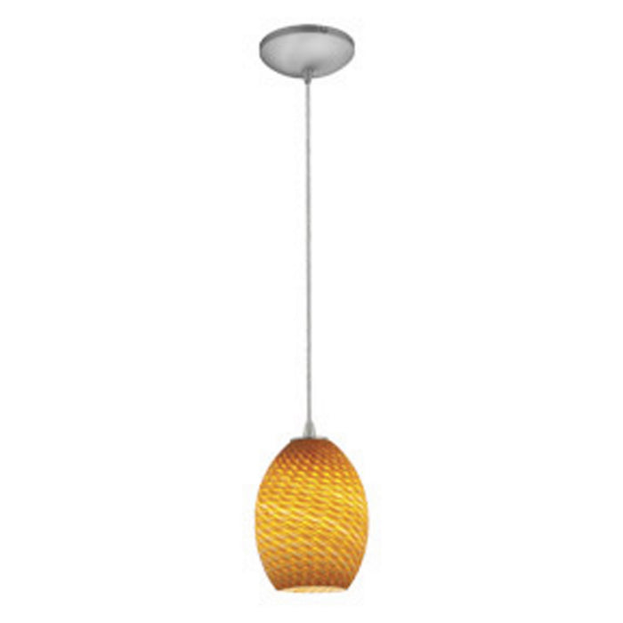 Brandy FireBird 1-Light Pendant in Brushed Steel Finish