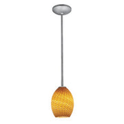 Brandy Firebird Stem Mini Pendant in Brushed Steel
