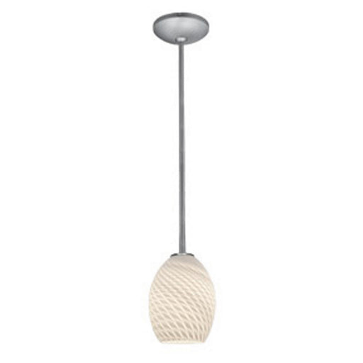 Brandy FireBird 1-Light Pendant in Brushed Steel Finish