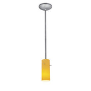 Cylinder Stem Mini Pendant in Brushed Steel