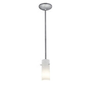 Cylinder Stem Mini Pendant in Brushed Steel