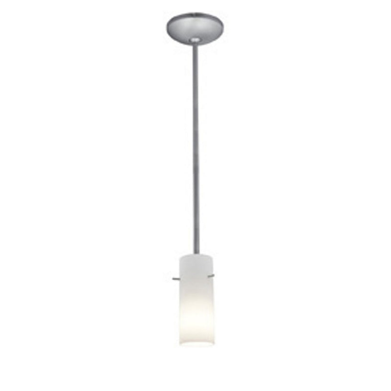 Cylinder Stem Mini Pendant in Brushed Steel