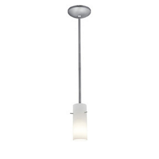 Cylinder Stem Mini Pendant in Brushed Steel